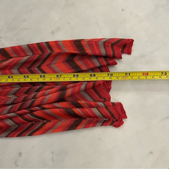 Orange brown scarf Missoni like pattern - Picture 5 of 7